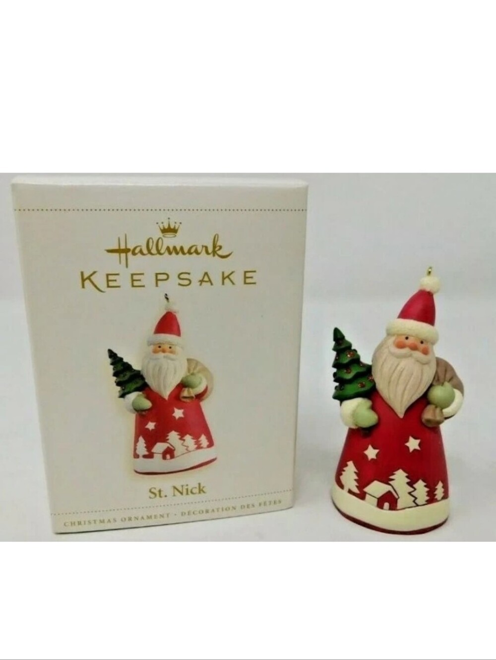 Hallmark Keepsake Ornament Vintage 2006 St. Nick Santa with Tree & Gifts